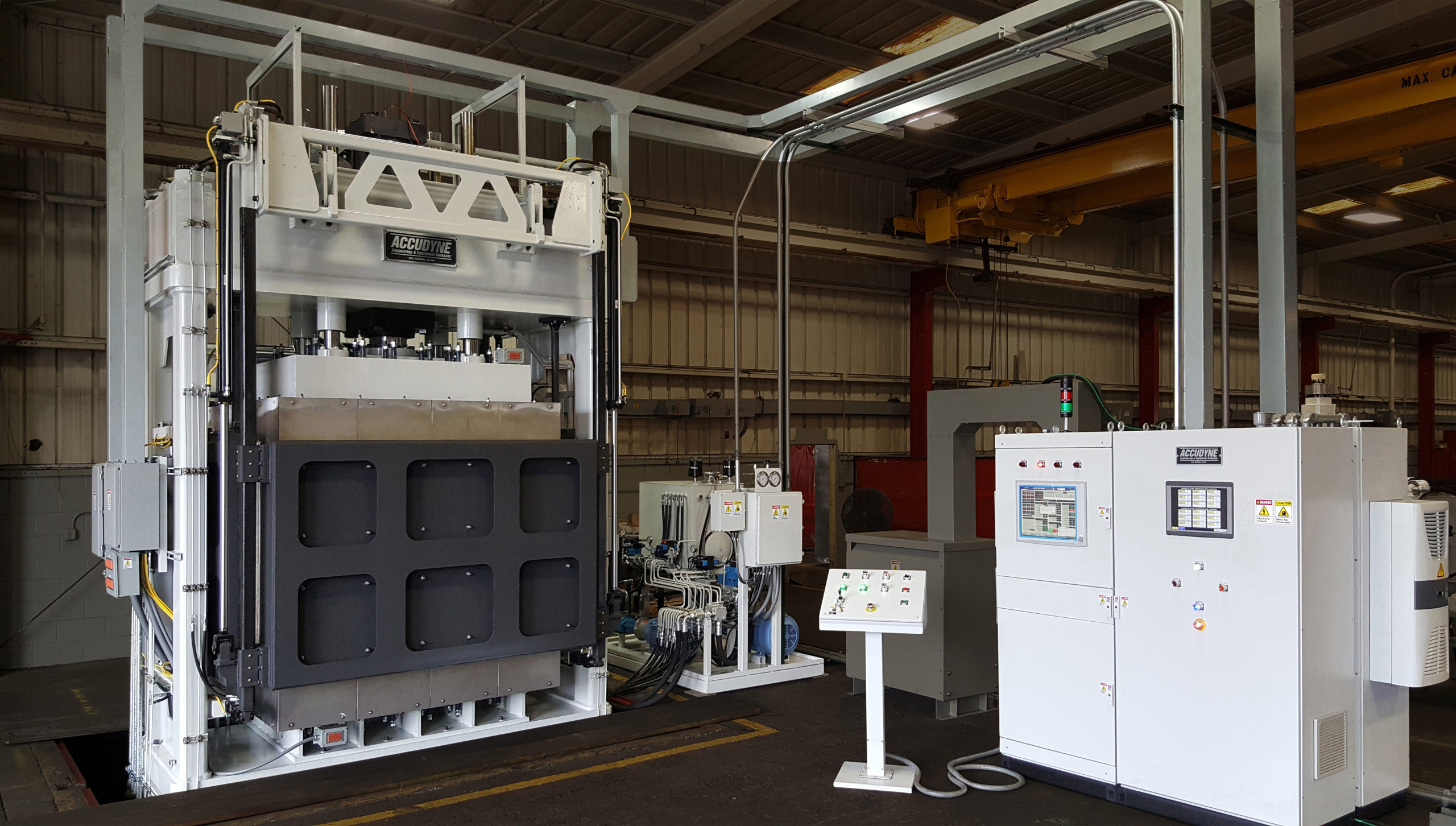 Shipped: New 160 Metric Ton Hot Forming Press System - Accudyne
