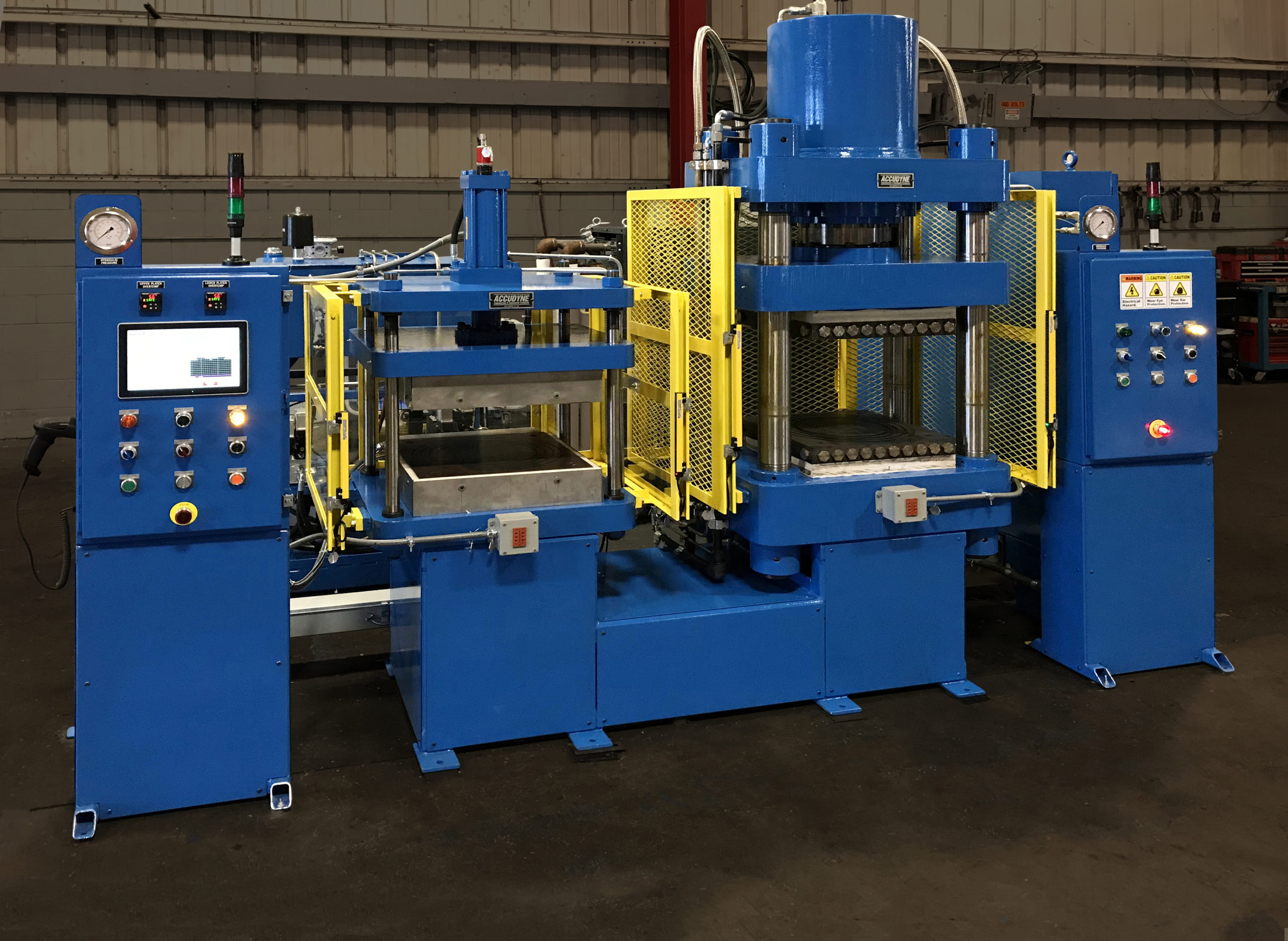 Shipped: New 16 Ton Heating Press & 200 Ton Cooling Press with a Common ...